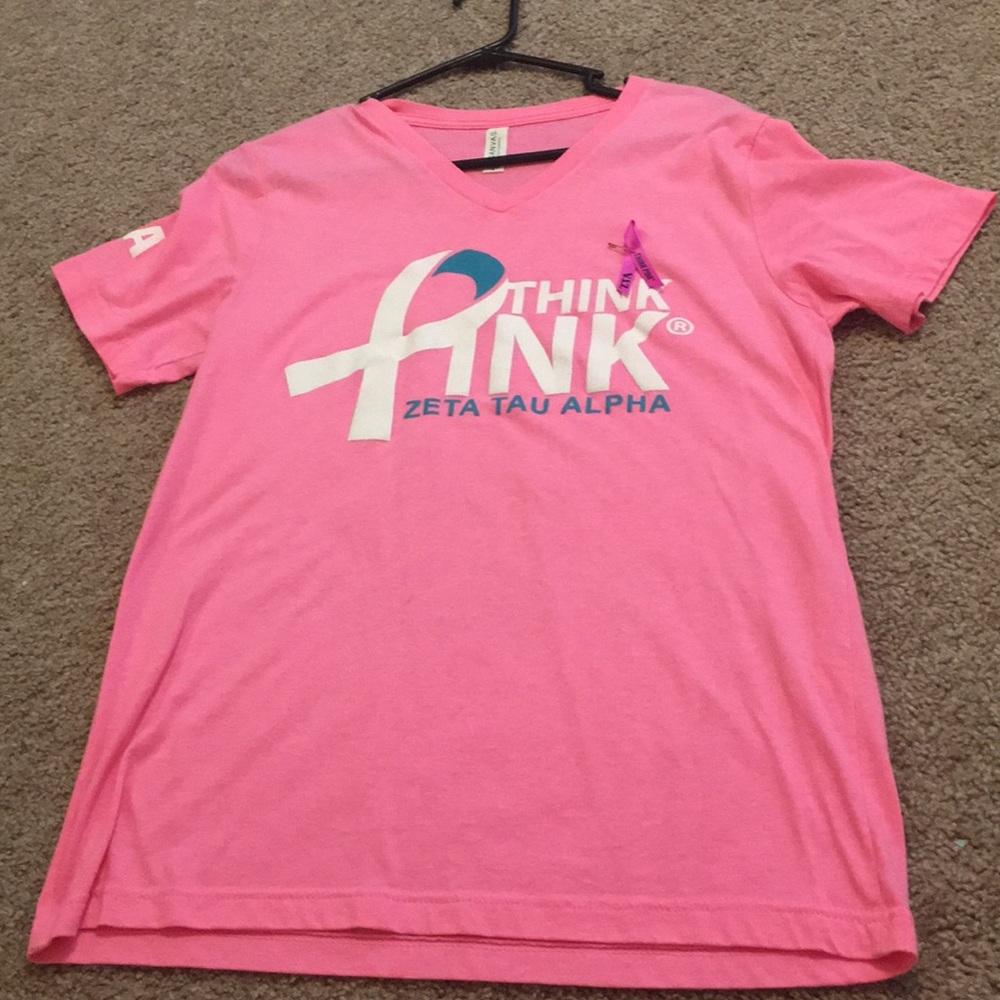zeta tau alpha think pink shirt